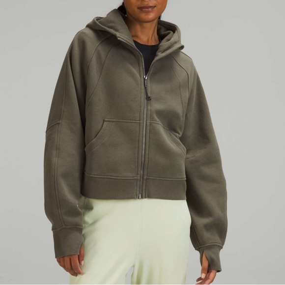 lululemon athletica Tops - Lululemon Scuba Oversized Full Zip Hoodie Size XS/S - Army Green